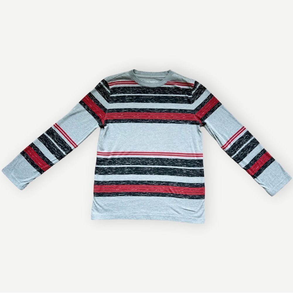 Urban Pipeline Boy’s Long Sleeve Striped Awesomely Soft Ultimate Tee. Large.